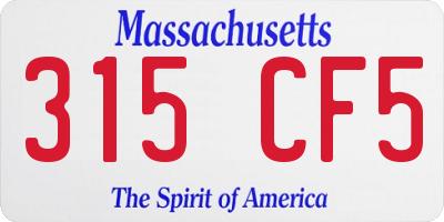 MA license plate 315CF5