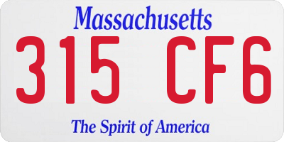 MA license plate 315CF6