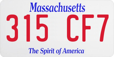 MA license plate 315CF7