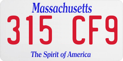 MA license plate 315CF9