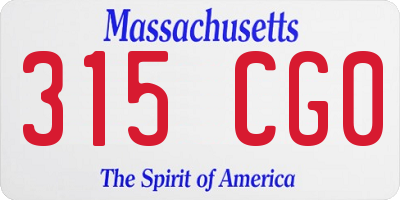 MA license plate 315CG0