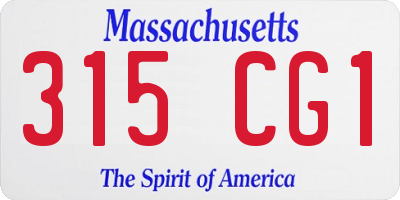 MA license plate 315CG1