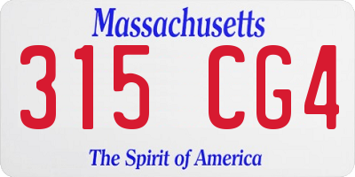 MA license plate 315CG4