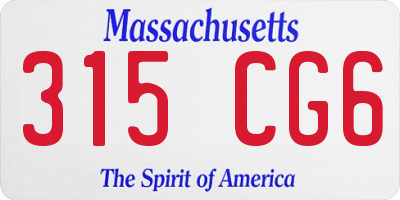 MA license plate 315CG6