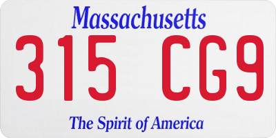 MA license plate 315CG9