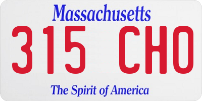 MA license plate 315CH0