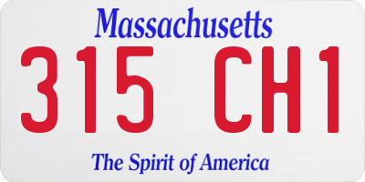 MA license plate 315CH1