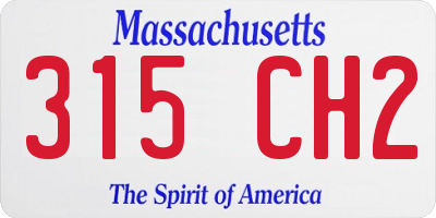 MA license plate 315CH2