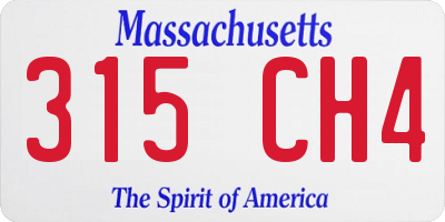 MA license plate 315CH4