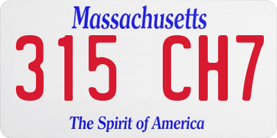 MA license plate 315CH7