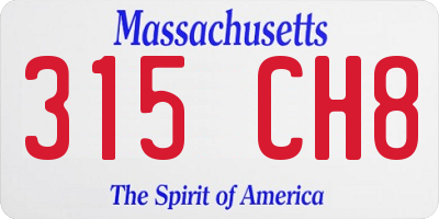 MA license plate 315CH8