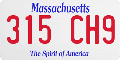 MA license plate 315CH9