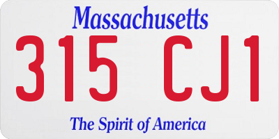 MA license plate 315CJ1