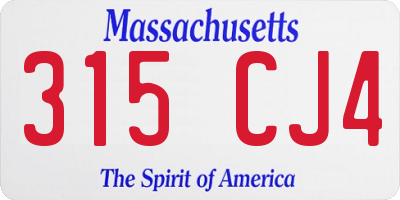 MA license plate 315CJ4