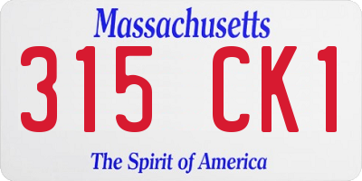 MA license plate 315CK1