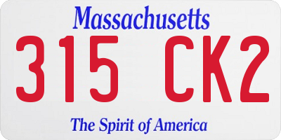 MA license plate 315CK2