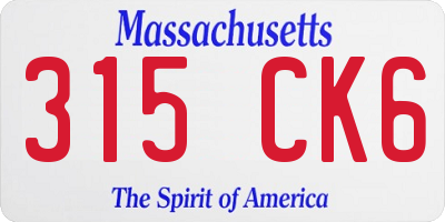 MA license plate 315CK6