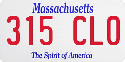 MA license plate 315CL0