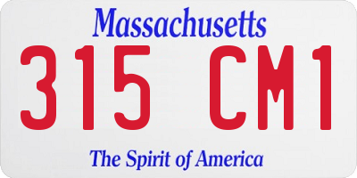 MA license plate 315CM1
