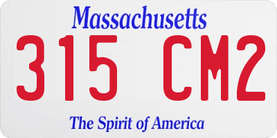 MA license plate 315CM2