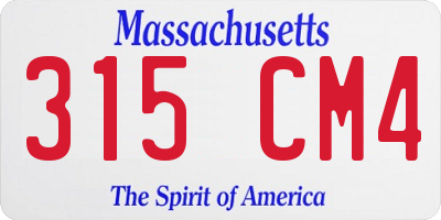 MA license plate 315CM4