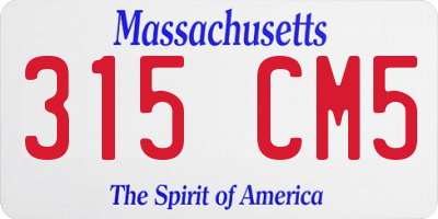 MA license plate 315CM5