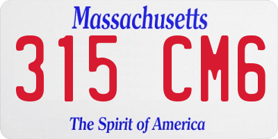 MA license plate 315CM6