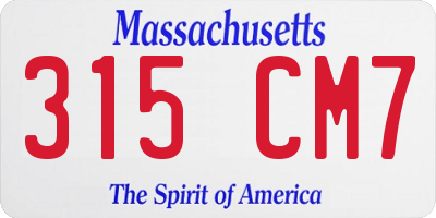 MA license plate 315CM7