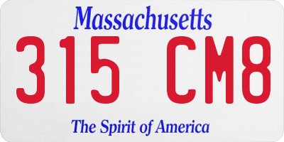 MA license plate 315CM8