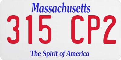 MA license plate 315CP2