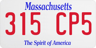 MA license plate 315CP5