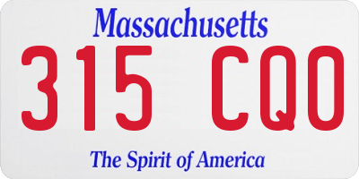 MA license plate 315CQ0
