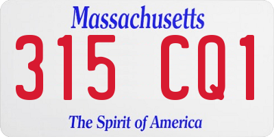 MA license plate 315CQ1