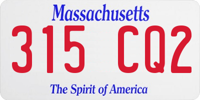 MA license plate 315CQ2