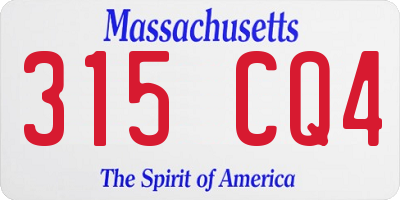 MA license plate 315CQ4