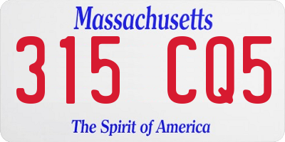 MA license plate 315CQ5