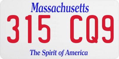 MA license plate 315CQ9