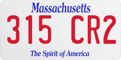 MA license plate 315CR2