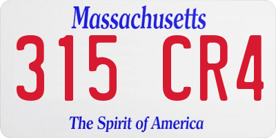 MA license plate 315CR4