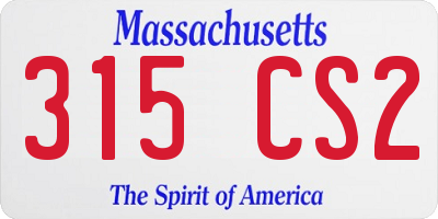 MA license plate 315CS2