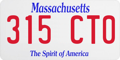 MA license plate 315CT0