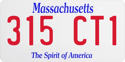 MA license plate 315CT1