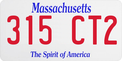 MA license plate 315CT2