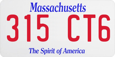MA license plate 315CT6
