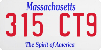 MA license plate 315CT9