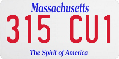MA license plate 315CU1