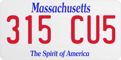 MA license plate 315CU5