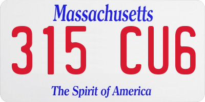 MA license plate 315CU6