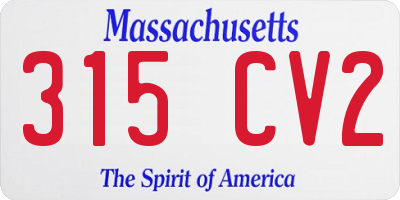 MA license plate 315CV2