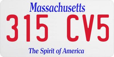 MA license plate 315CV5